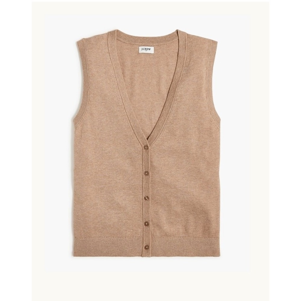 NWT Sz XS J. Crew Factory Button-Front Sweater-Vest in mushroom $69.50